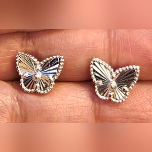 💛White Gold Butterfly Earrings 18k